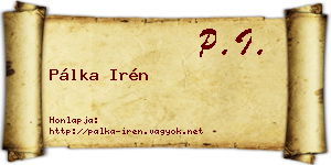 Pálka Irén névjegykártya